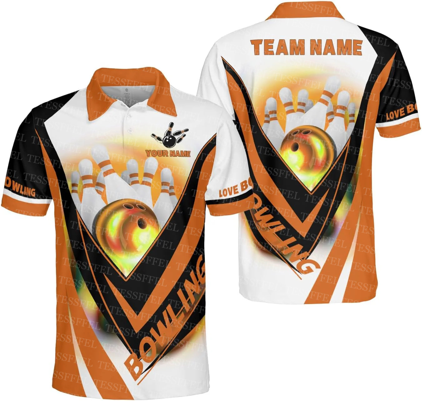 Short Sleeve Bowling Shirt Retro - Koszulki Polo z Krótkim Rękawem Unisex