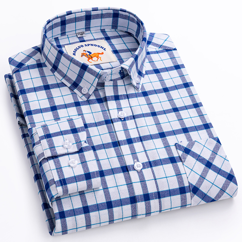 Oxford Cotton Casual Shirt Business - Nowe koszule męskie oversize 5XL z