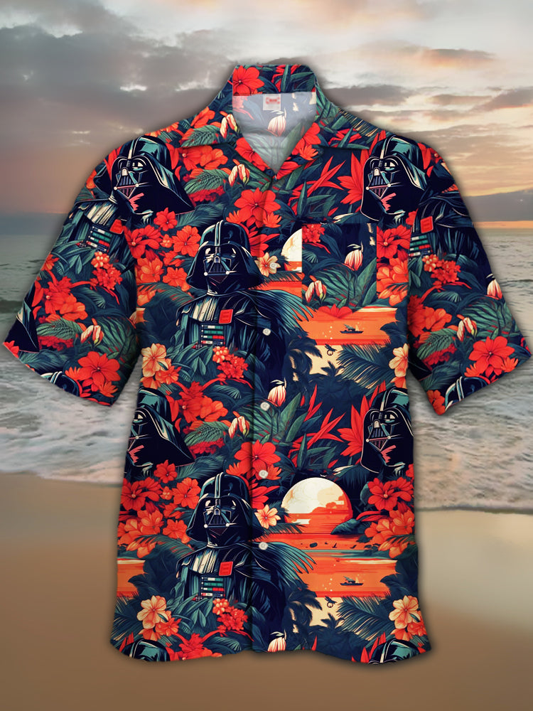 Vintage Hawaiian Floral Shirt - 2024 moda Ukiyo-E tropikalny kwiatowy i