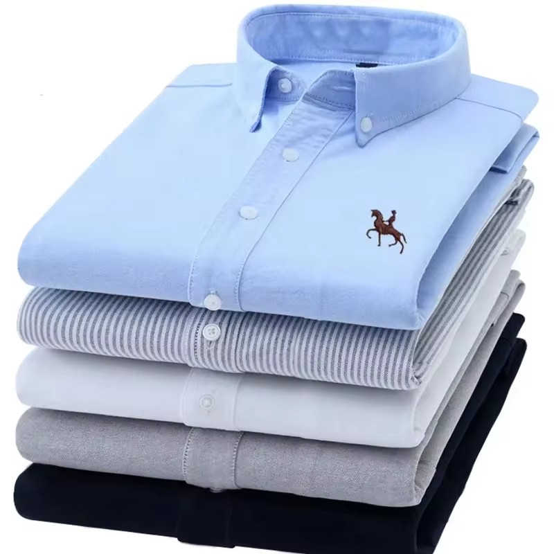 Oxford Cotton Casual Shirt Business - Plus 5XL 6XL Męskie koszule Oxford