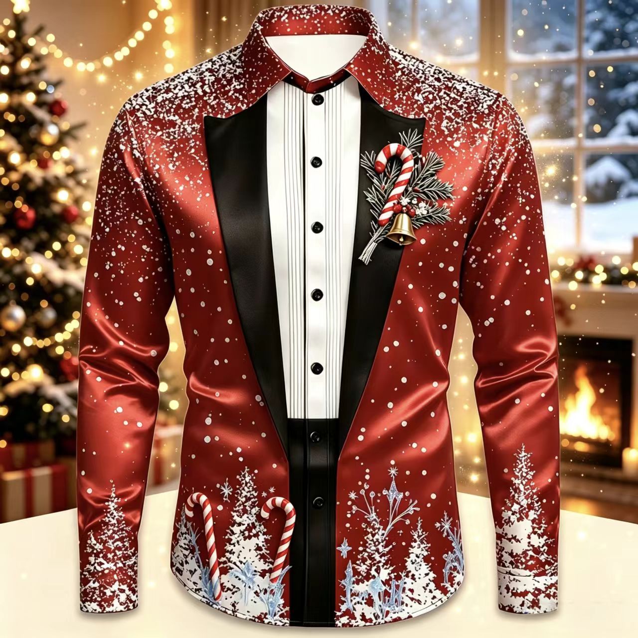 Men Christmas Satin Long Sleev – Mens Satin Silk Dress Shirt recenzja i cena