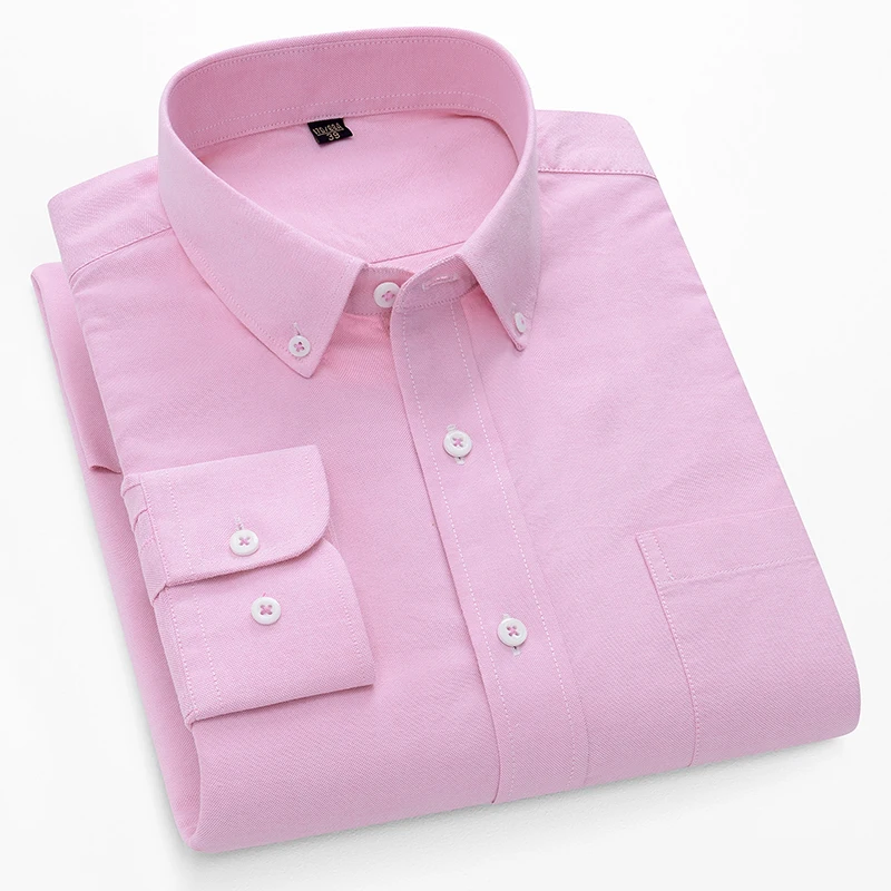 Męskie koszule z długim rękawe – Oxford Cotton Casual Shirt Business recenzja i cena