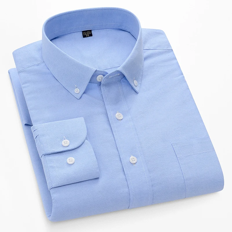 Męskie koszule z długim rękawe – Oxford Cotton Casual Shirt Business recenzja i cena