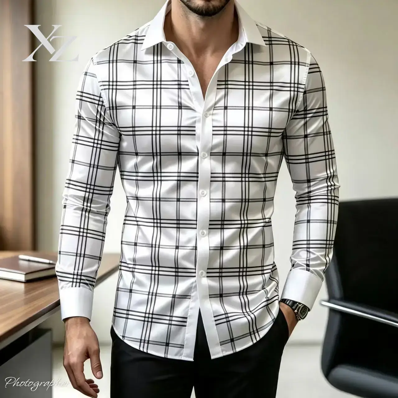 Wyprzedaż! Męska koszula w kra – Mens Satin Silk Dress Shirt recenzja i cena