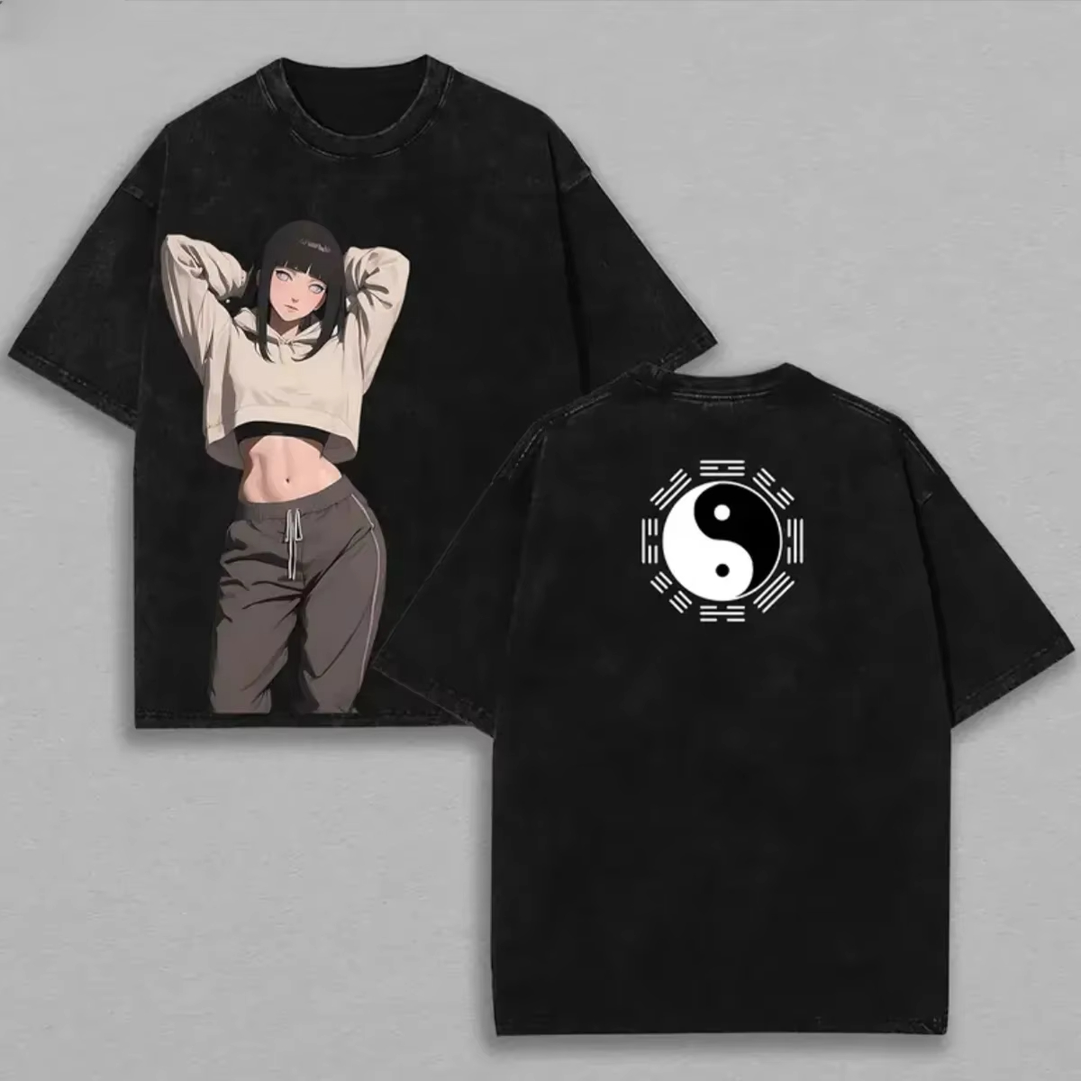 Koszulka Hinata Hyuga Naruto M – Acid Wash Vintage Graphic T Shirt recenzja i cena