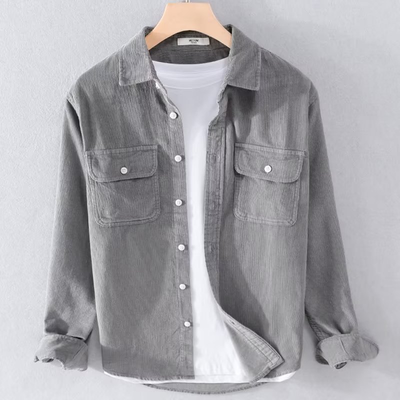 Męska koszula z weluru, jednol – Corduroy Button Up Shirt Men recenzja i cena