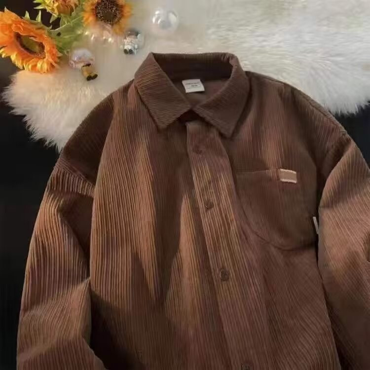 Męska koszula z weluru, jednol – Corduroy Button Up Shirt Men recenzja i cena
