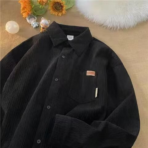 Męska koszula z weluru, jednol – Corduroy Button Up Shirt Men recenzja i cena